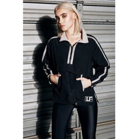 LF Jacket S NWT Windbreaker Pullover Mesh Sleeve Black Yellow Australia Brand - Picture 1 of 14